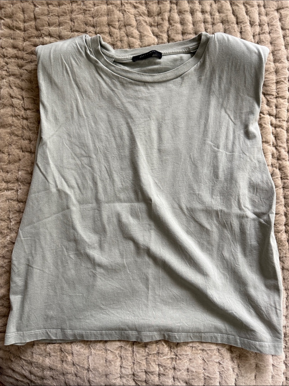 AllSaints Sleeveless Crewneck Tank - Sage Green SZ LRG